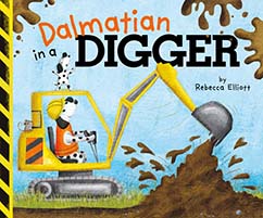 dalmatian in the digger